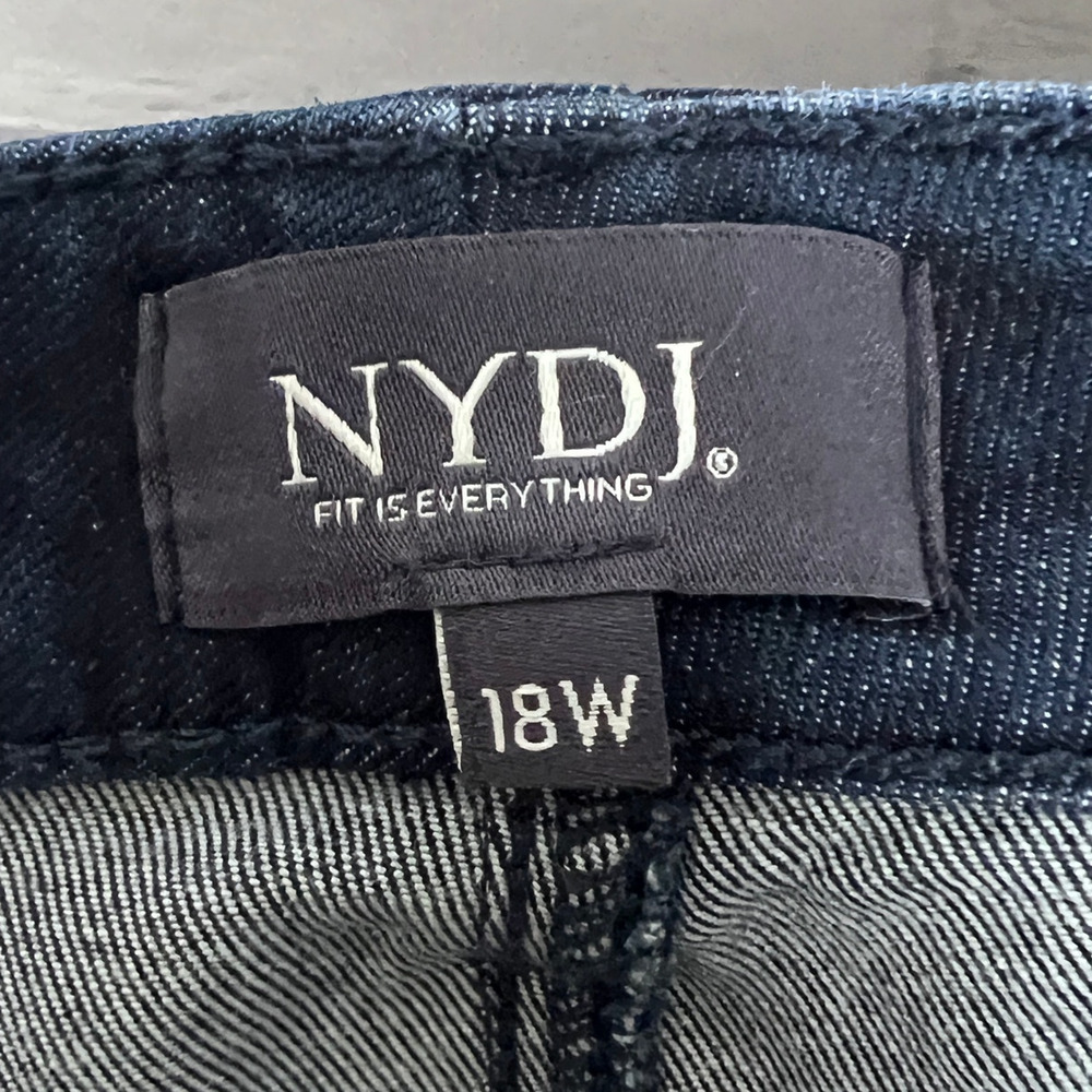 NYDJ Womens 18W Classic Minimalist Old Money Lift Tuck Skinny Ankle Jeans Dark - Picture 5 of 11